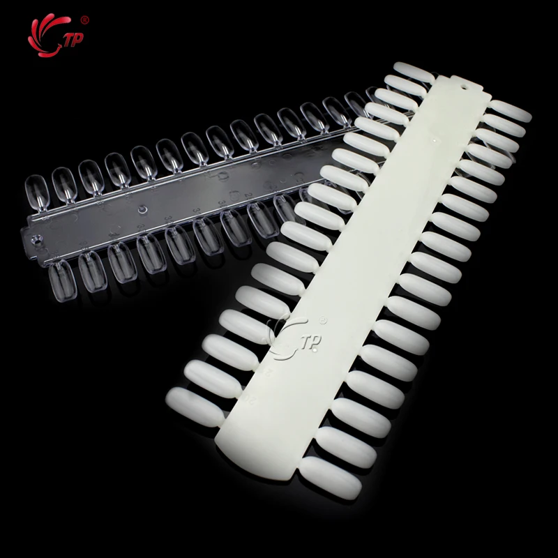 

TP 5Packs 36 Tips False Nail Art Acrylic Tips Display Transparent Natural Color Practice Color Chart Palette Display Rack
