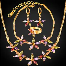 Collare, роскошные серьги с кубическим цирконием комплекты украшений для женщин Свадебные золото/серебро Цвет Фул звезды Свадебные украшения комплекты для невест S165