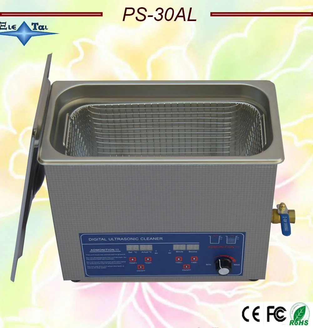 US $127.40 hot sale PS30AL Adjustable power70180W Ultrasonic Cleaner 6L cleaning Equipment Stainless Steel free basket