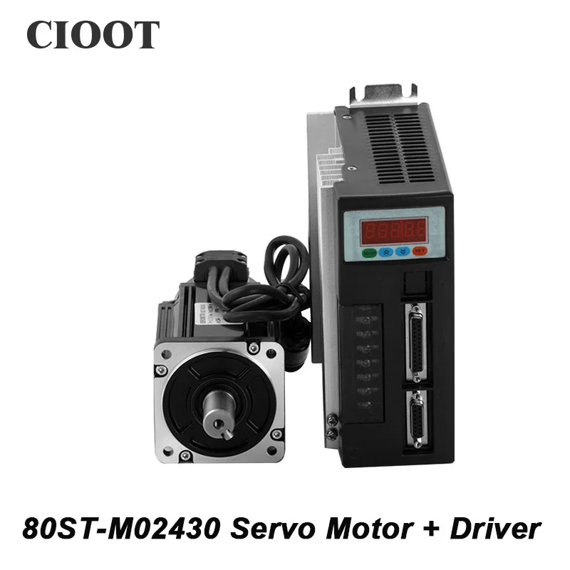0.75KW Three Phase Servo Motor Kit 80ST M02430 AC Servo Motor Driver
