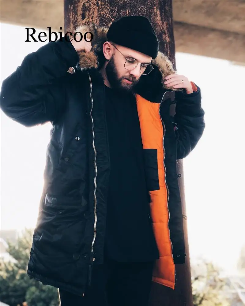 

2019 Winter jacket men long canada coat military fur hood warm trench camouflage tactical bomber army korean parka