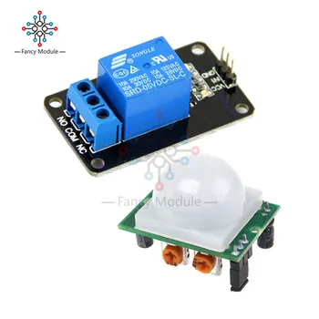 

HC-SR501 SR501 Human Infrared Pyroelectr Sensor PIR + 5V 1 Channel Relay Module