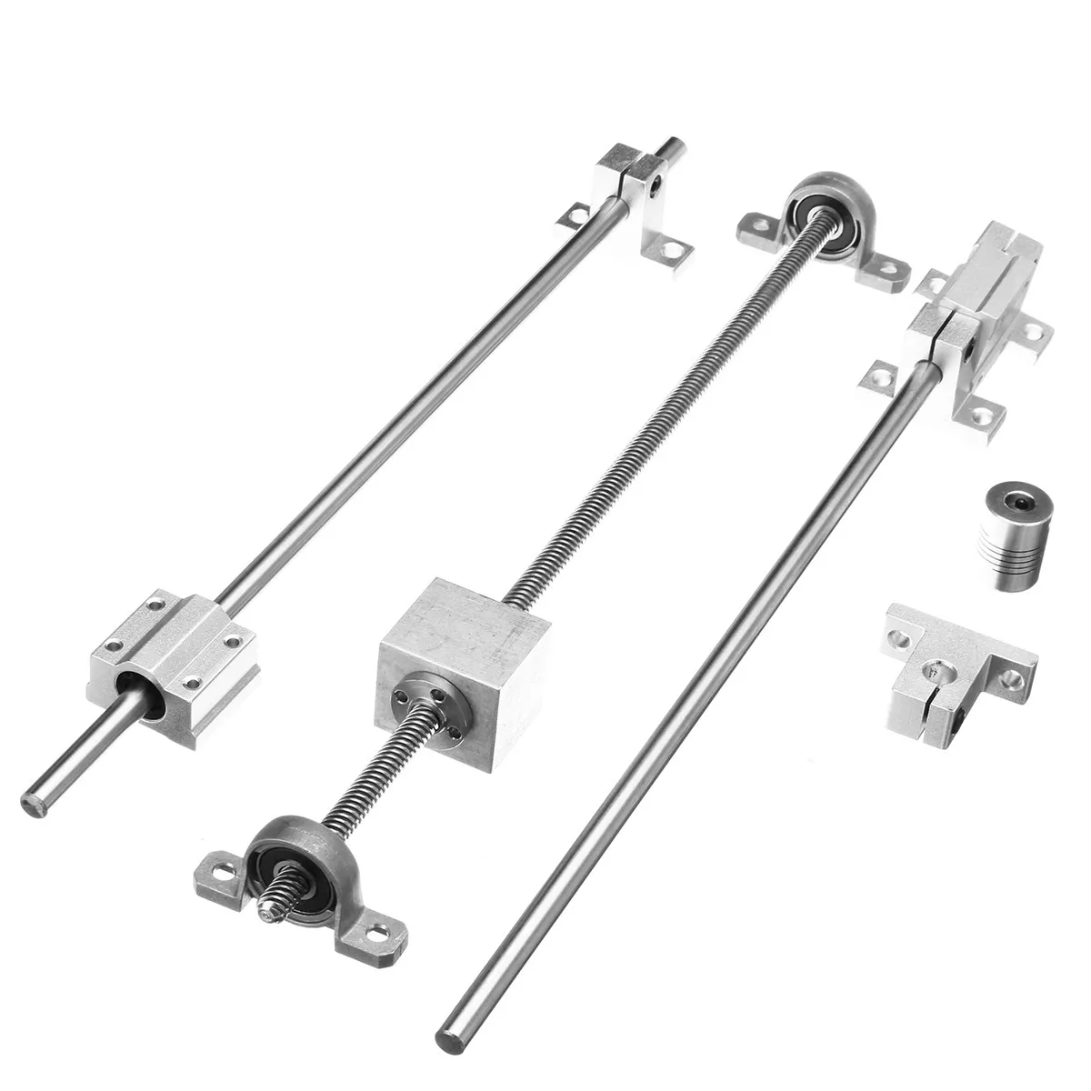 

New Horizontal Shaft 350mm T8 Dual Rail Lead Screw Rod Linear Coupling Support Guide & Lead Screw RodSet