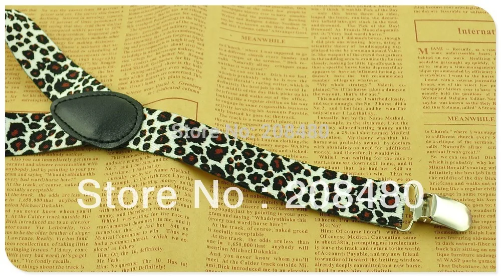 Fashion Leopard Suspender Men's Unisex Clip-on Braces Elastic 3.5