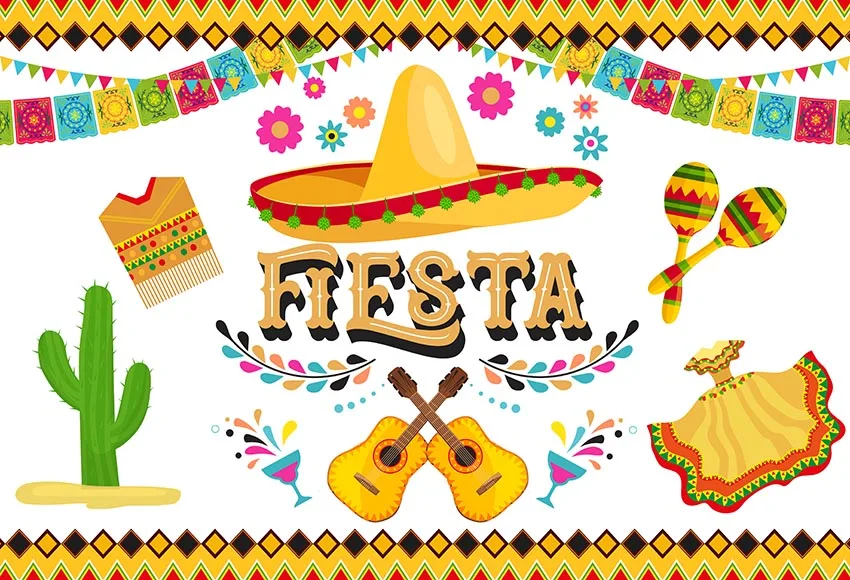 Fiesta Flag Hats Guitar Cactus Flower photography