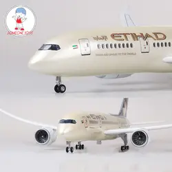 1/130 масштаб 43 см самолет Boeing B787 Dreamliner самолет ETIHAD Модель самолетов W свет и колеса литая под давлением пластиковая Смола самолет