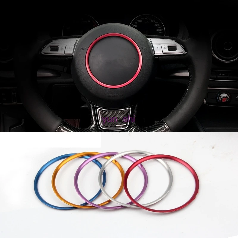 4 Color Car steering wheel decorative circle sequins sticker car styling for Audi A3 A4L Q3 Q5 A5 A6L A7 S3 S5 S7 A1 before 2017