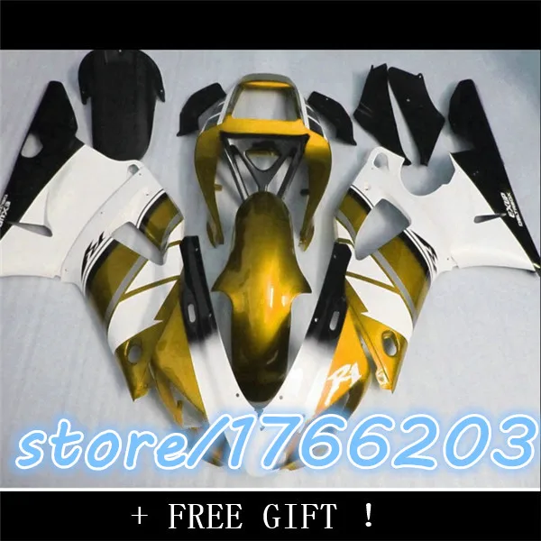 Комплект обтекателей для мотоцикла желтого и белого цвета YZF R1 1998 1999 YZFR1 98 99 YZF-R1 98-99
