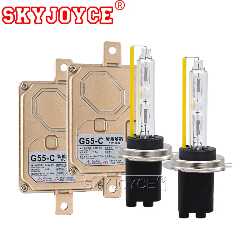 SKYJOYCE 55 Вт Canbus Xenon D2H HID комплект ксенона H7 H1 H11 HB3 HB4 9012 5500 к автомобильный светильник 55 Вт Быстрый Яркий Canbus HID балласт комплект