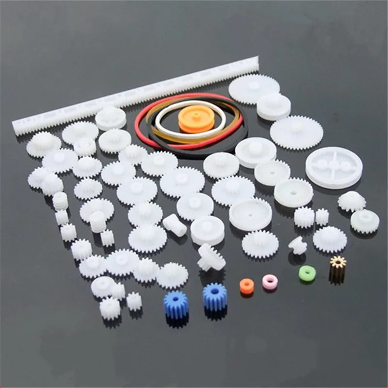 

Free Shipping High Quality DIY 60 Kinds of Plastic Gear Motor Gear Gearbox Robot Model Kit For Robot Model Accessories DIY