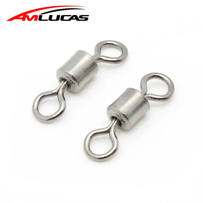 

Amlucas 50pcs Stainless Steel Ball Bearing Swivel Solid Rings Fishing Connector for Fishing Hook Fishing Lure Accessories WE294