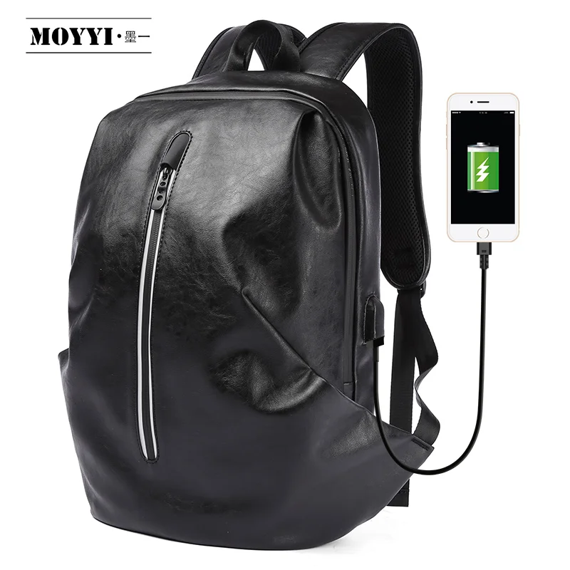 

MOYYI Reflective Strap Sports Backpack Leather Male Functional Waterproof PVC Big capacity Bag School Bags Mochila for Cycling
