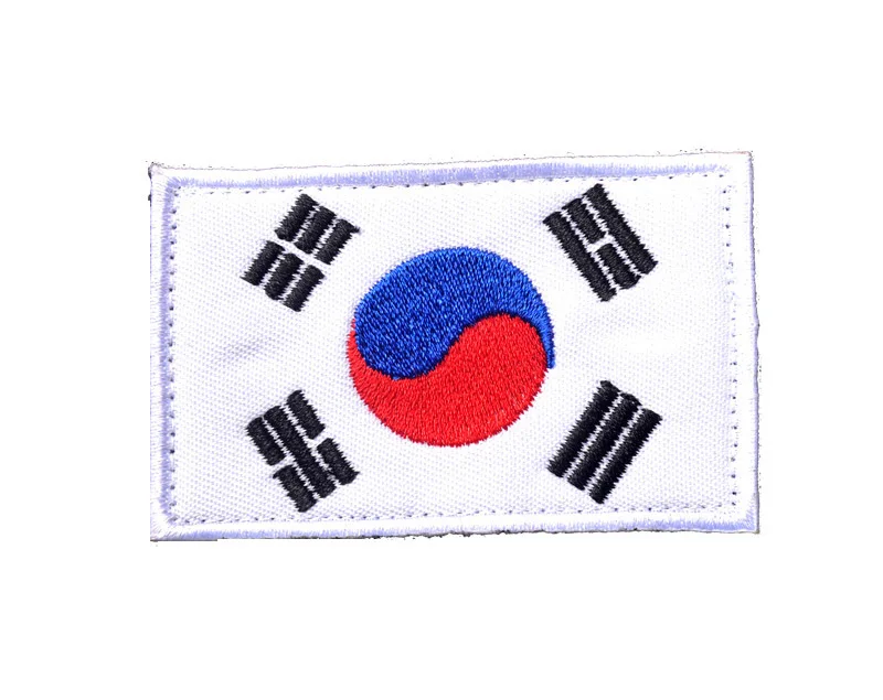 Южно-корейский флаг боевой Патч Флаг Южной Кореи тактическая повязка на руку значок 3D вышитая одежда патч для куртки джинсы