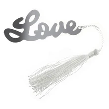 Свадебные сувениры Любовь Закладка с буквами вечерние из нержавеющей стали кисточки белый