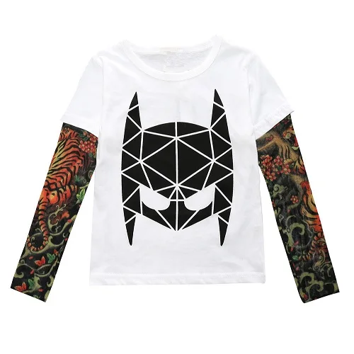 Novelty Tattoo Long Sleeve Children T-Shirts Cotton Boys T Shirt Kids TShirt Autumn Kids Girls Tops Children Clothes DBT135 - Цвет: as picture