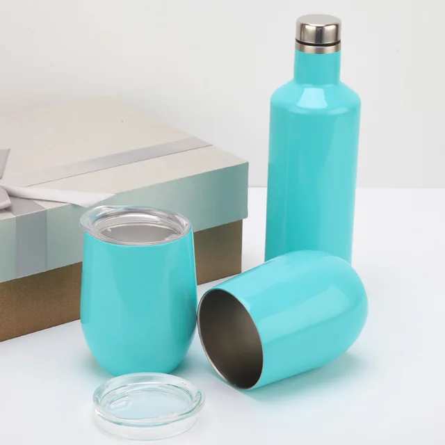 500ml Wine Bottle 2pcs 12oz Mug 304 Stainless Steel Gles 500ml Wine Bottle 2pcs 12oz Mug 304 Stainless Steel Gles Tumbler Double Wall Vacuum Insulated Beer With Gift Box