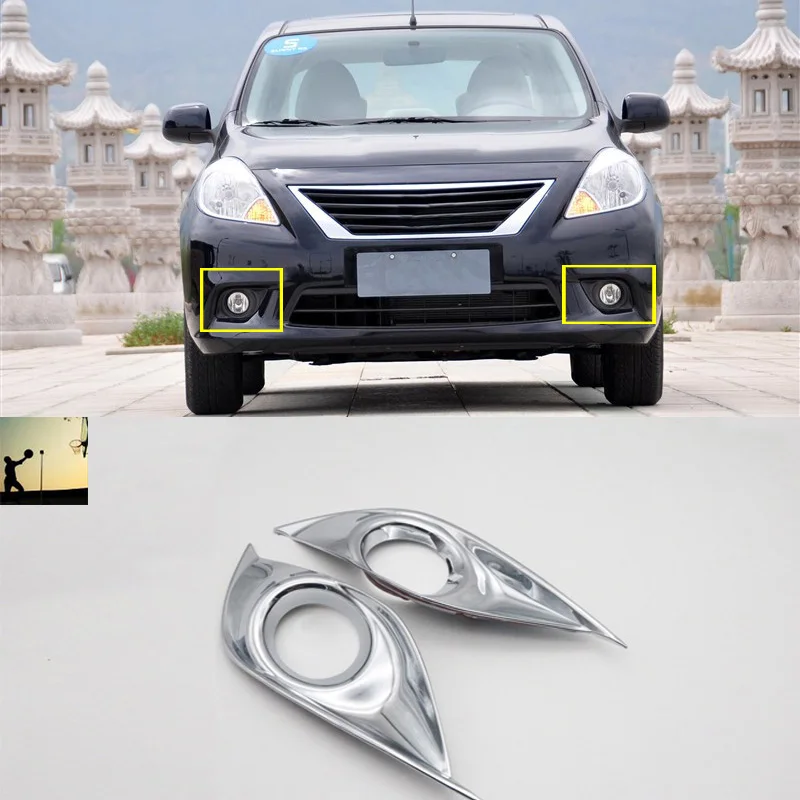 

car-styling ABS chrome front rear fog lamps cover trim For NISSAN SUNNY N17 2011 2012 2013 2014 2015 2016 carstyling