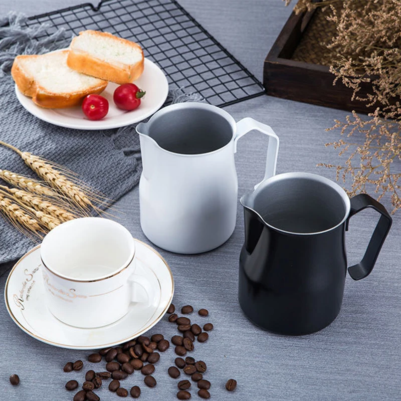 Brocca per schiumare il latte in acciaio inossidabile - Tazza per schiumare il latte fumante espresso, perfetta per la Latte Art_voghion.com