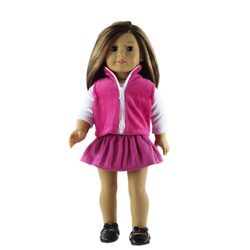   Fashion cute 3 pieces/ set doll clothes Skrit Waistcoat for   18'' Dolls clothing accessories