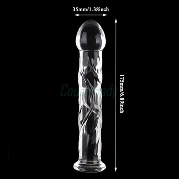 Adult Games Pyrex Glass Dildo Anal Plug Sex Toys Crystal Beads Butt Stopper Fake Penis Vagina Stimulator Sex Toys for Women Men 2