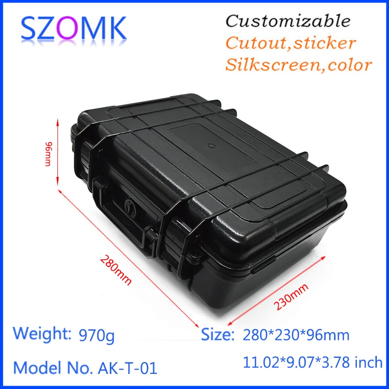 Szomk запечатанный пластиковый водонепроницаемый ящик для инструментов чехол с Фома ip 68 Защищает корпус из АБС-пластика для электроники