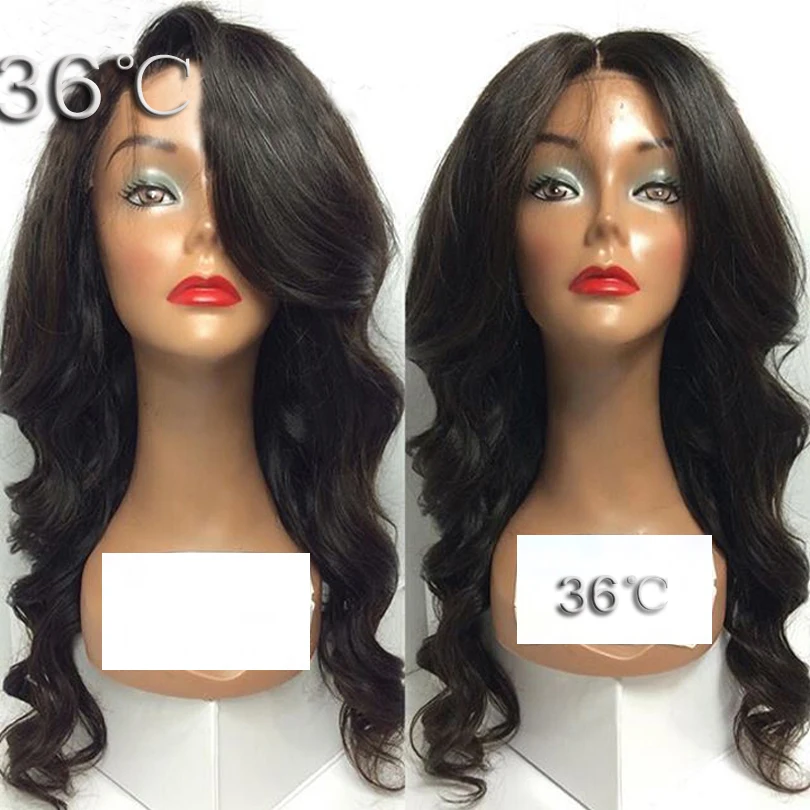 brazilian virgin body wave lace front wigs with side bangs glueless