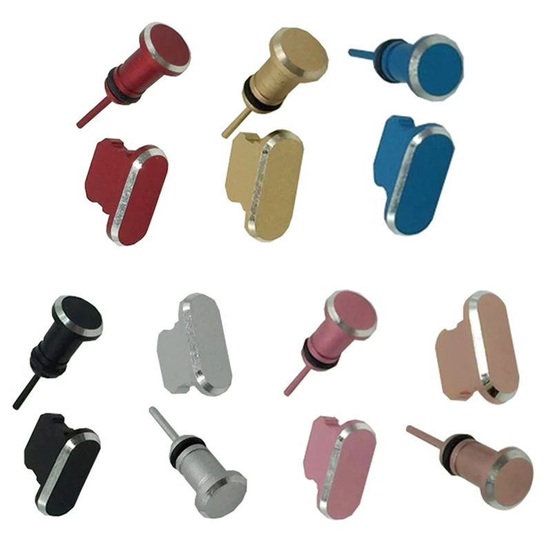 

2in1 Siancs Aluminium Alloy Dust Plug charge port Plug Earphone Jack Dust Plug Dustproof Cap Gadget for IPhone 5 5s 6 6s 7 8 X