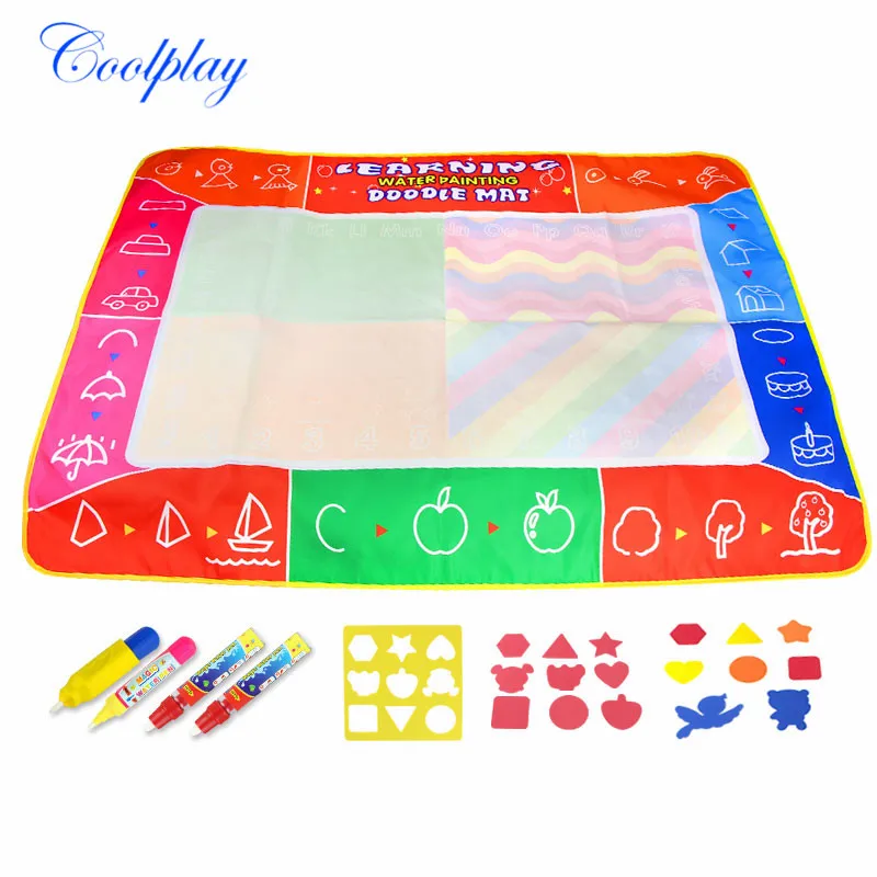 120x90CM Colorful Water Painting Mat & 3 Drawing Pens & 1 Brush & 17