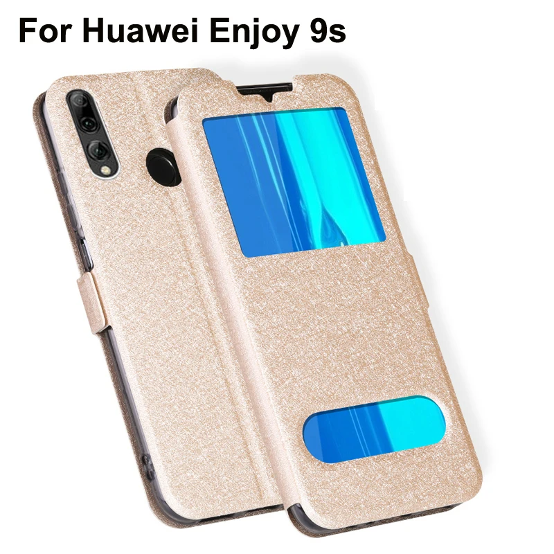 Роскошный кожаный чехол с передним окном для Huawei Enjoy 9 s телефона Enjoy9s POT-AL00A задние