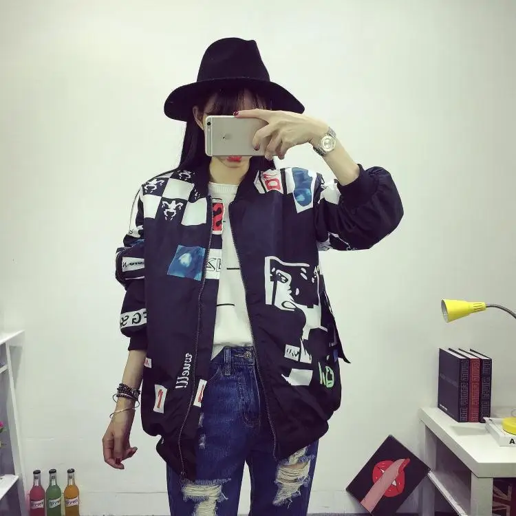 Kpop BIGBANG Южная Корея ulzzang GDragon с головой ветра BF Harajuku граффити буквы бейсбольное пальто любителей толстовка