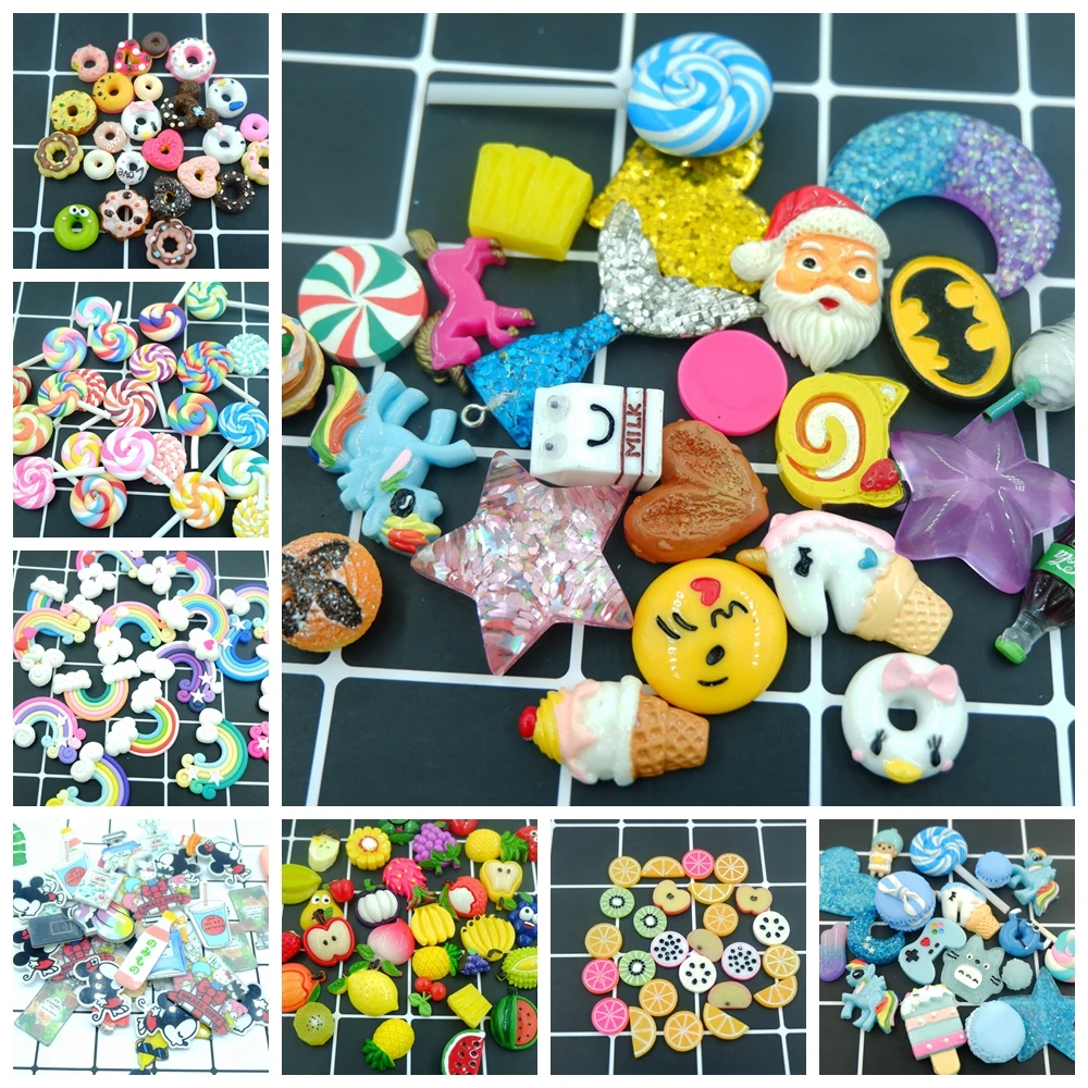 

Kawaii set by random flatback resin cabochon craft for phone deco hair bow diy Scrapbook Embellishment