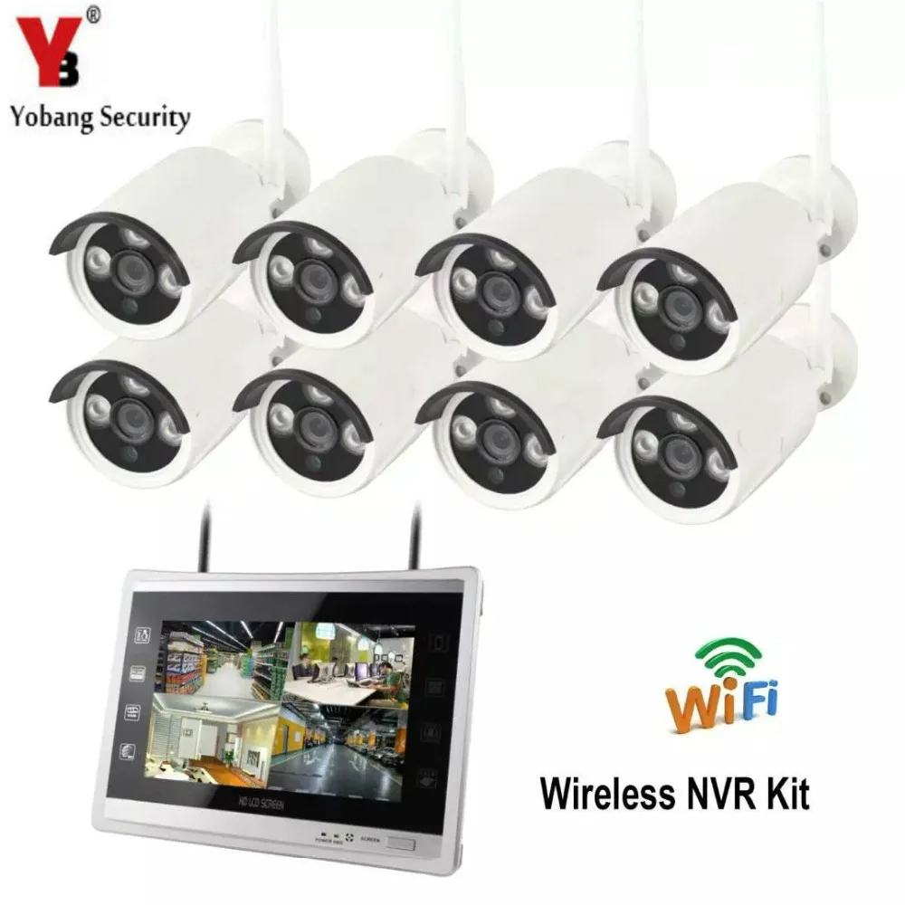 Yobang Security 12 inch Monitor 8CH Wireless NVR CCTV Camera Security System 1.3MP Outdoor WIFI IP Camera Video Surveillance Kit Yobang Security 12 inch Monitor 8CH Wireless NVR CCTV Camera Security System 1.3MP Outdoor WIFI IP Camera Video Surveillance Kit