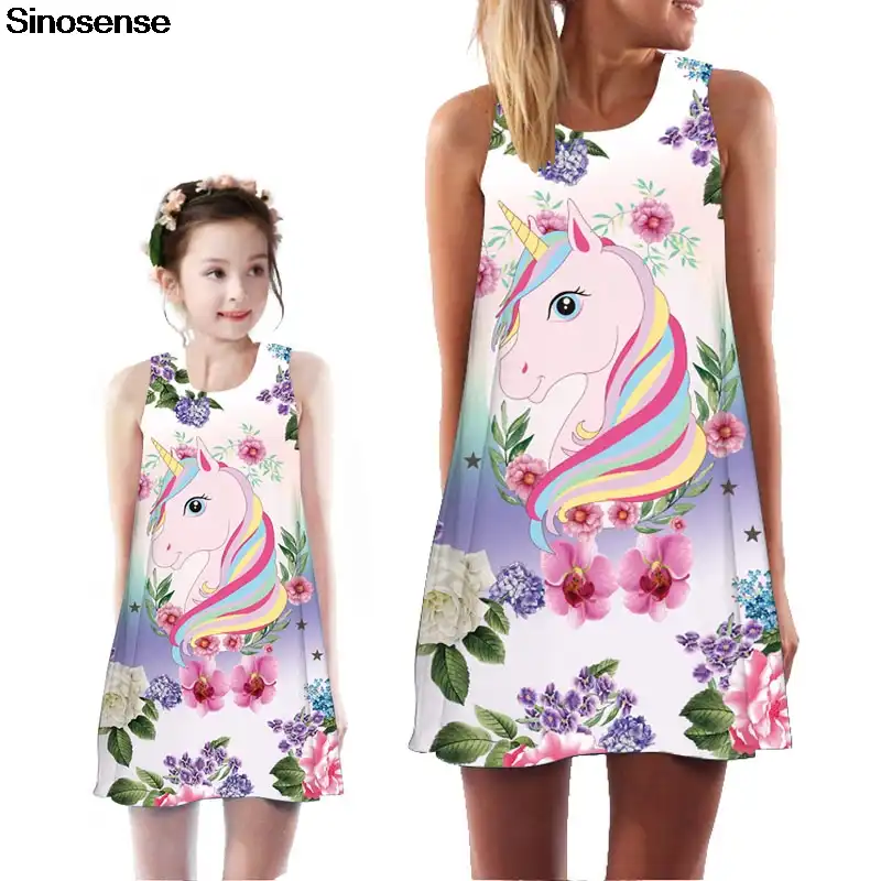 vestido mae e filha unicornio