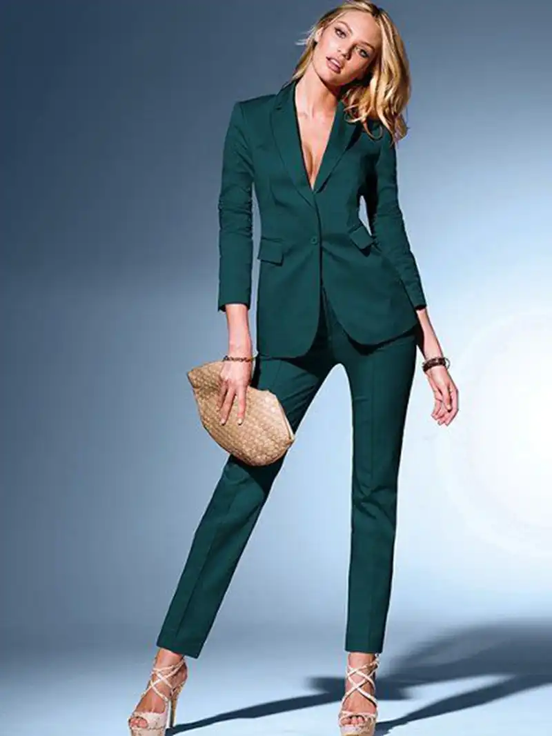 dark green ladies suit