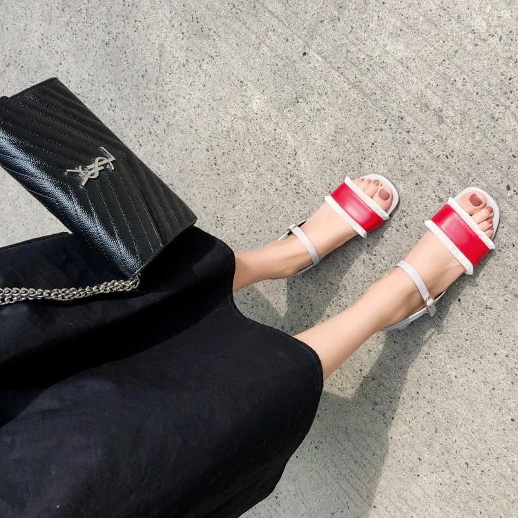 

Big Size 8 9 high heels sandals women shoes woman summer ladies Coloured sandals with thick heels