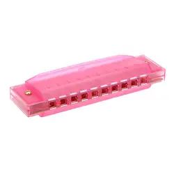 Диатоническая губные гармоники 10 отверстий Губная гармошка рот органы Ключ C Reed инструмент с случае малыш музыкальная игрушка розовый