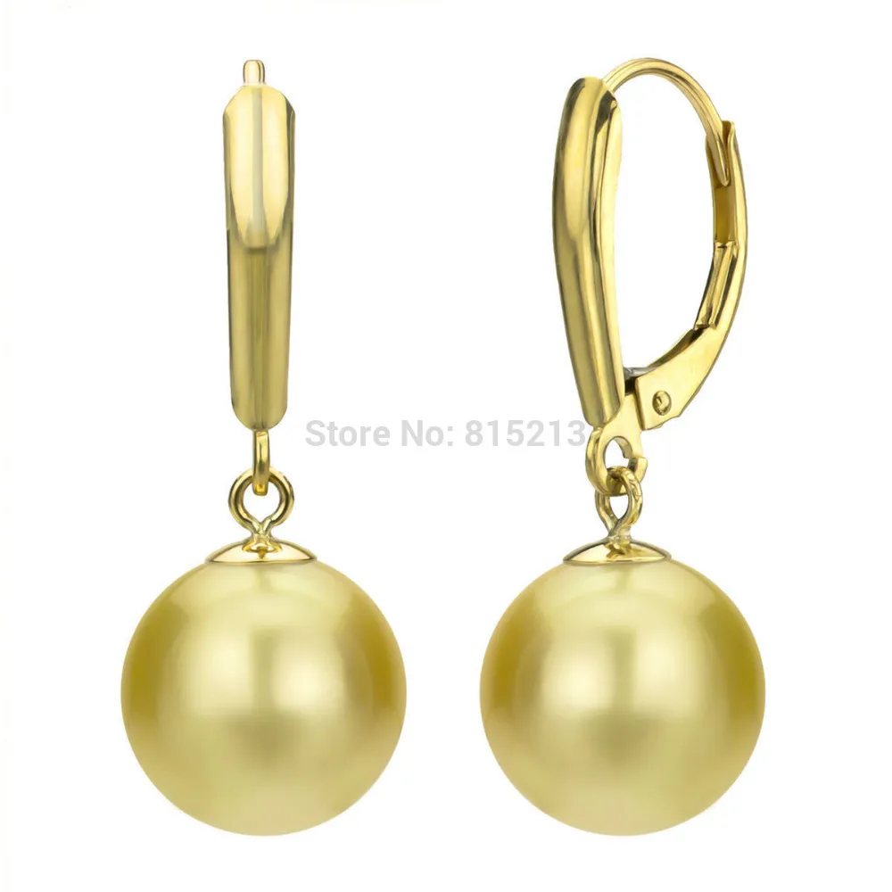 

hot sell new - wb00477 a pari of AAA quality 10-11mm Australian south sea gold pearl earrings