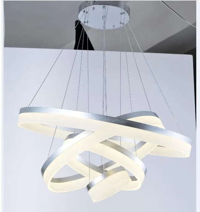 

Acrylic LED Pendant Light Lamp For Bedroom 4 Rings Dimmer Lamparas Colgantes