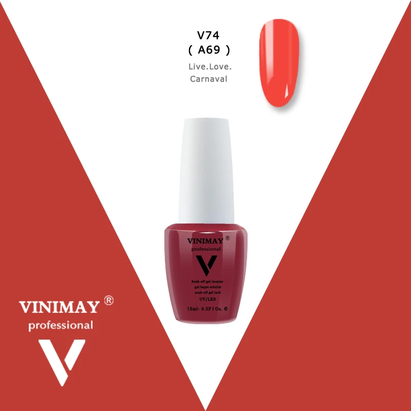 V74 VINIMAY, Новое поступление, гель лак, УФ-гель для ногтей, Гель-лак Vernis, гель Nagellak, Гель-лак для замачивания, Гель-лак, праймер для ногтей, 15 мл - Цвет: V74