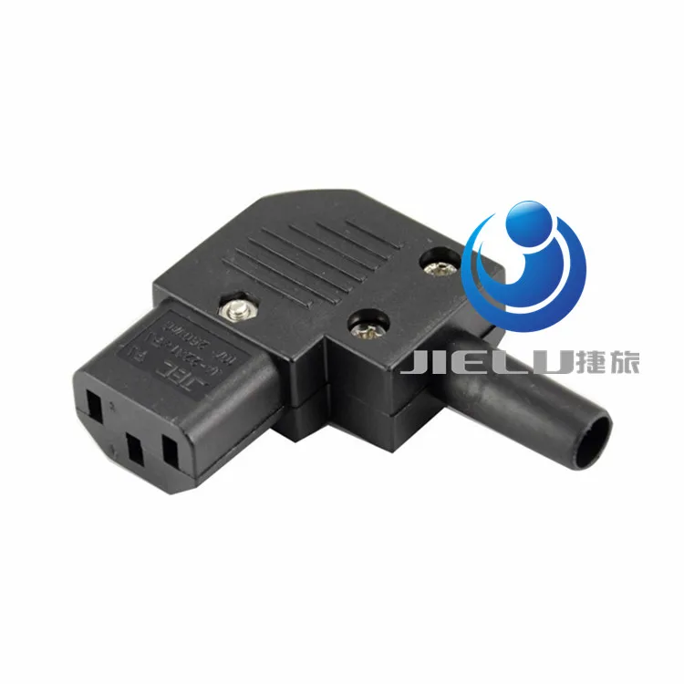 

50 pcs/lot IEC C13 L Angle Rewirable Horizontal Connector 125V-250V C13 90 Degree Plug