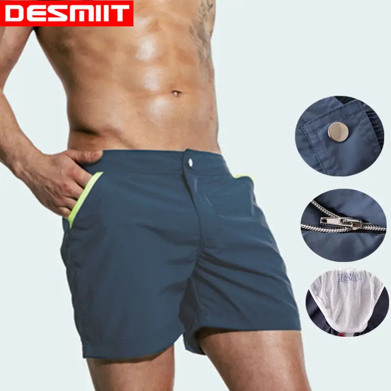 

Mens Board Shorts Beach Shorts Swimsuit Man Swimwear Boardshorts Zipper Quick Dry Men's Shorts For Swim Bermuda Surf Trunks 2018