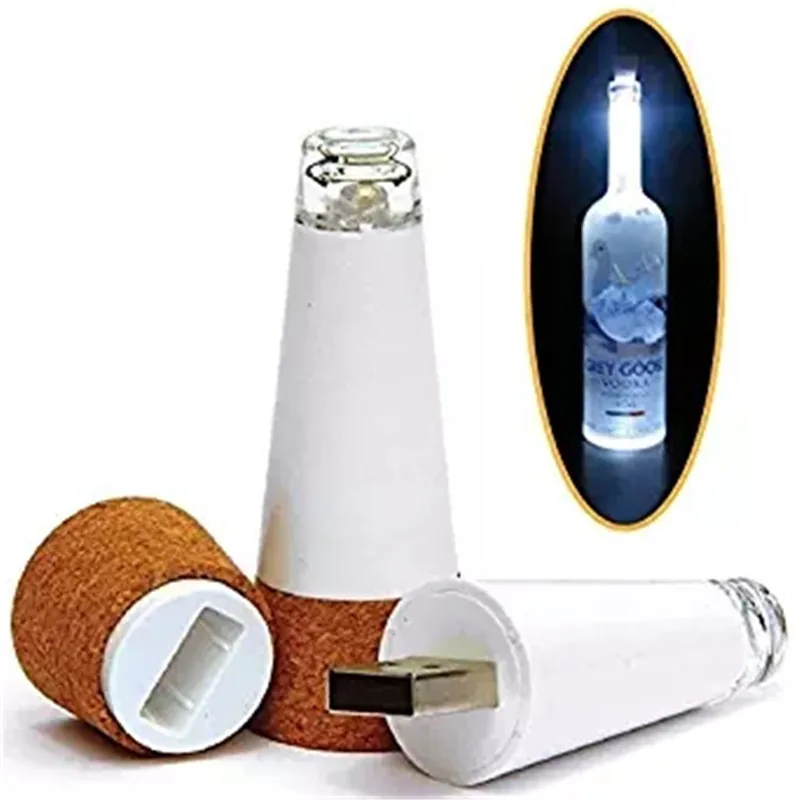 Holiday LED Wine Bottle Light USB Rechargeable Creative Hexagon Cork Cap Super Bright Wine Bottle Lamp festive atmosphere lights Holiday LED Wine Bottle Light USB Rechargeable Creative Hexagon Cork Cap Super Bright Wine Bottle Lamp festive atmosphere lights