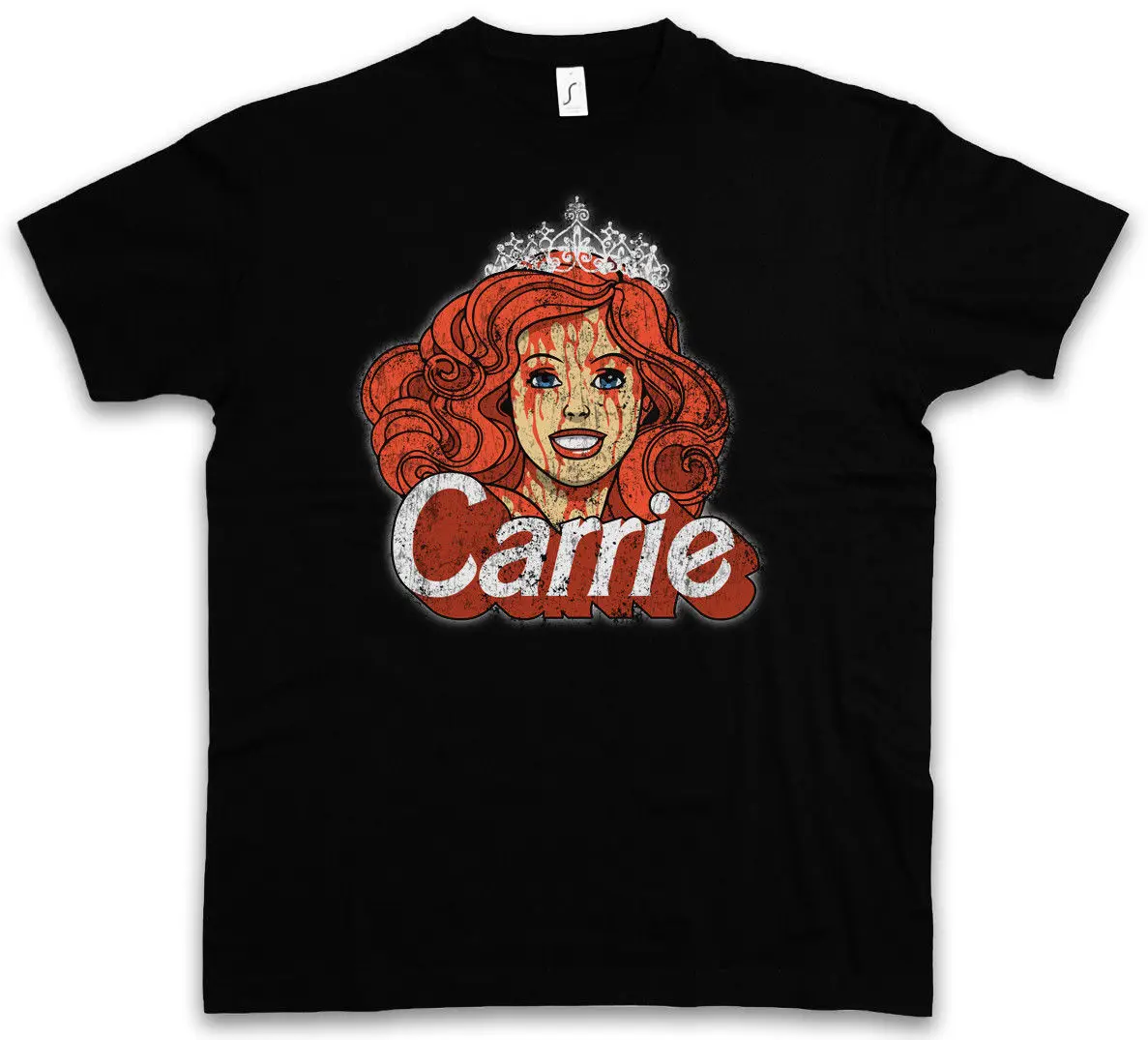 

CARRIE PUPPET T-SHIRT Barbie Letters Fun Princess Puppe Cartoon Crown