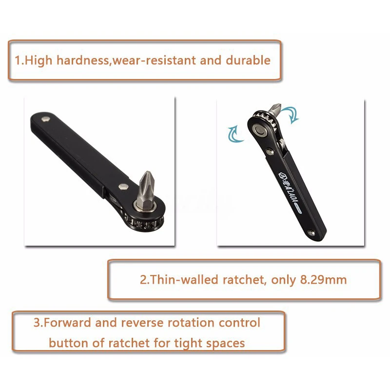 DWZ 10 in 1 Mini Right Angle Offset Hand Ratchet Screwdriver Ratchet Driver Tool Set
