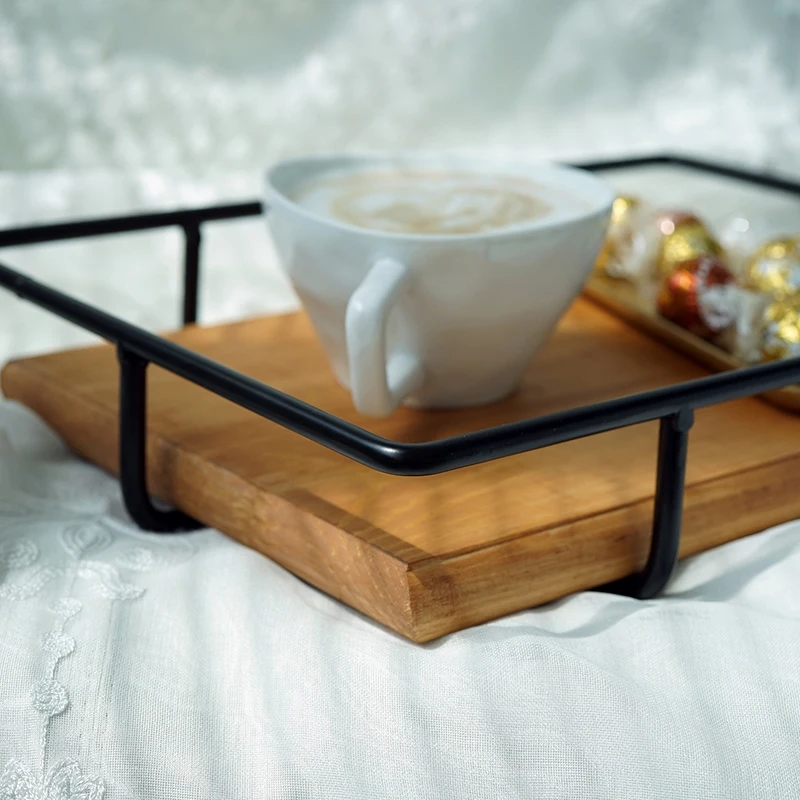  SWEETGO rectangle Storage tray towel racks wood kitchen racks perfume make up display supply party 