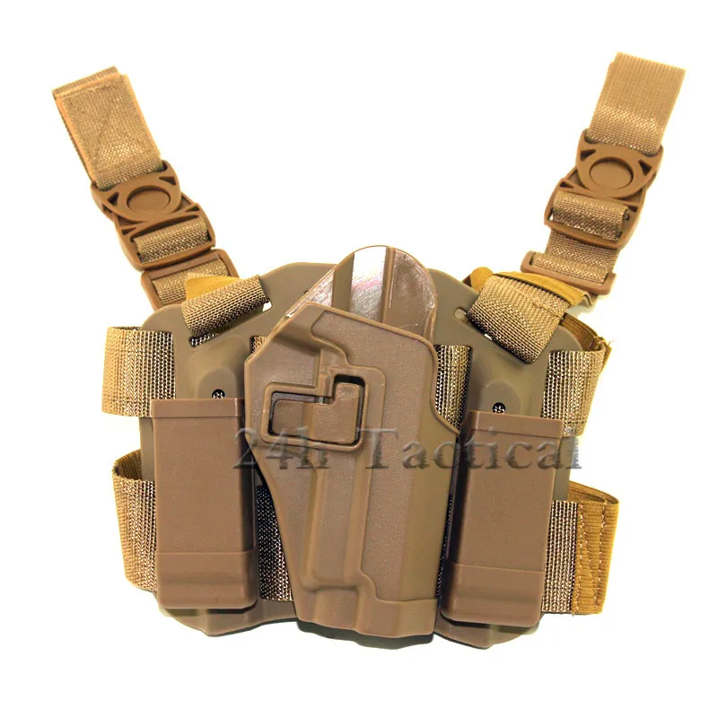 

Tactical CQC SIG SAUER P220 P226 RH Drop Leg Holster w/ Magazine Pouch Case Pistol Gun Holster Hunting accessories