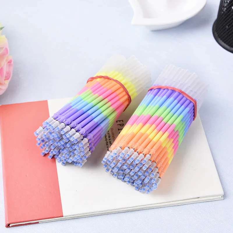 

10Pcs/Lot Multi Color Rainbow Refill Highlighters Gel Pens ball point pen Students painting graffiti fluorescent Refills School