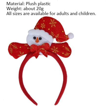 Christmas Headwear Hat Decoration Adult Children Dress Gifts Santa Claus Headband Snowman Hair Hoop Y1041 h - Цвет: 7