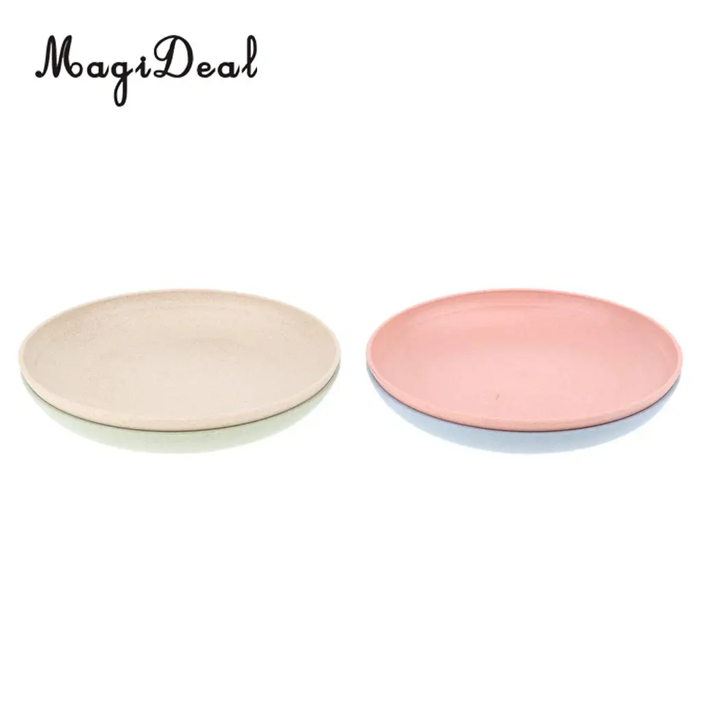 MagiDeal 4 Pieces Outdoor Tableware Dinner Plates Dishes Food Snacks Container Tray Home Kitchen Dinnerware Set