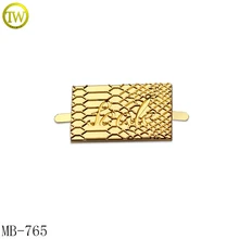 765 Custom high classic gold color metal logo label platefor cap/bags